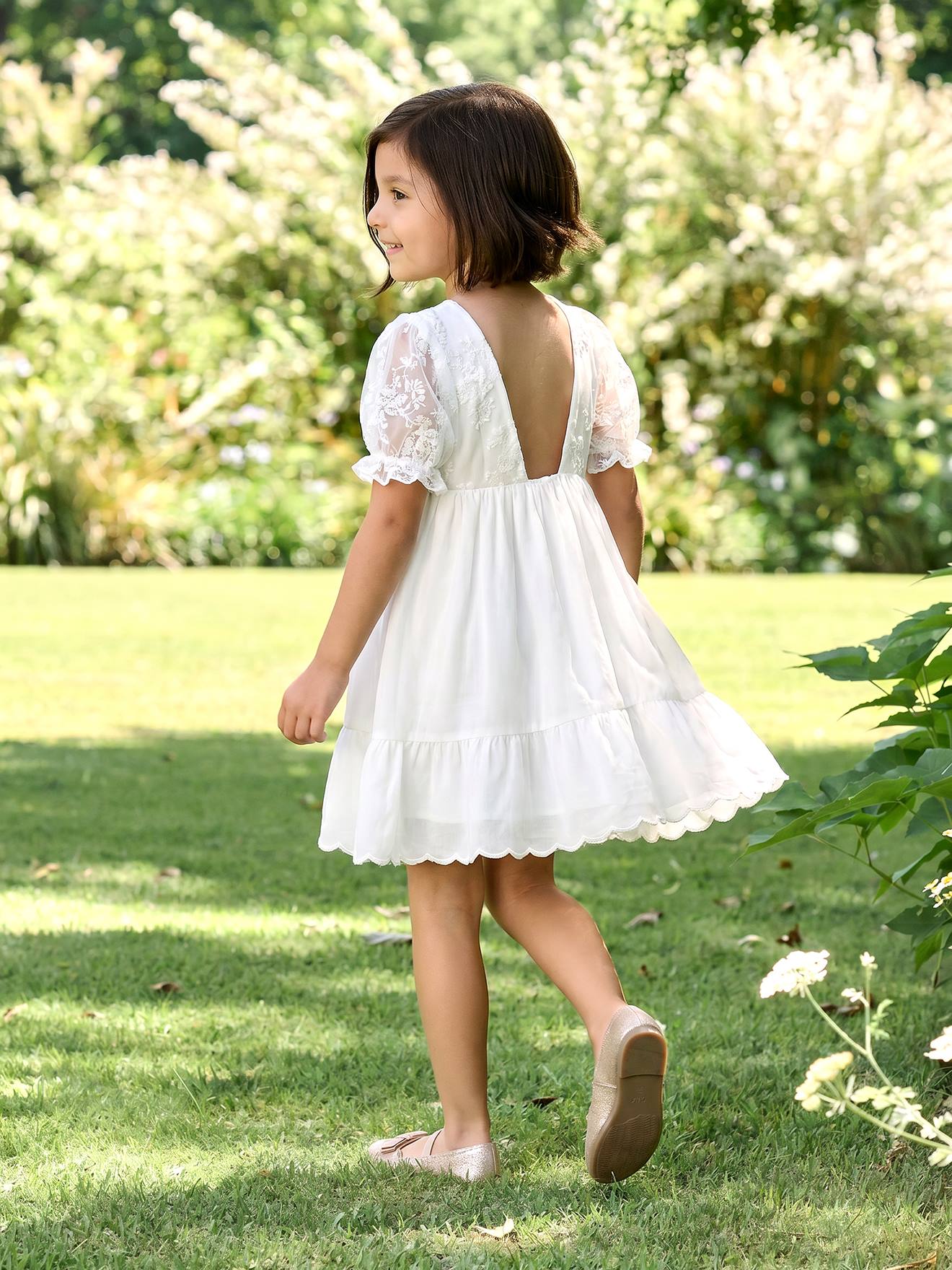 Festliches Kleid mit Spitzenärmeln Mädchen