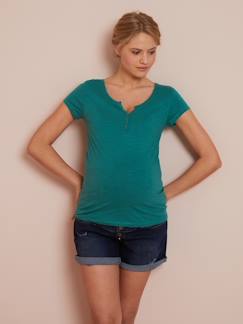 Umstandsmode-Stillmode-Henley-Shirt für Schwangerschaft & Stillzeit