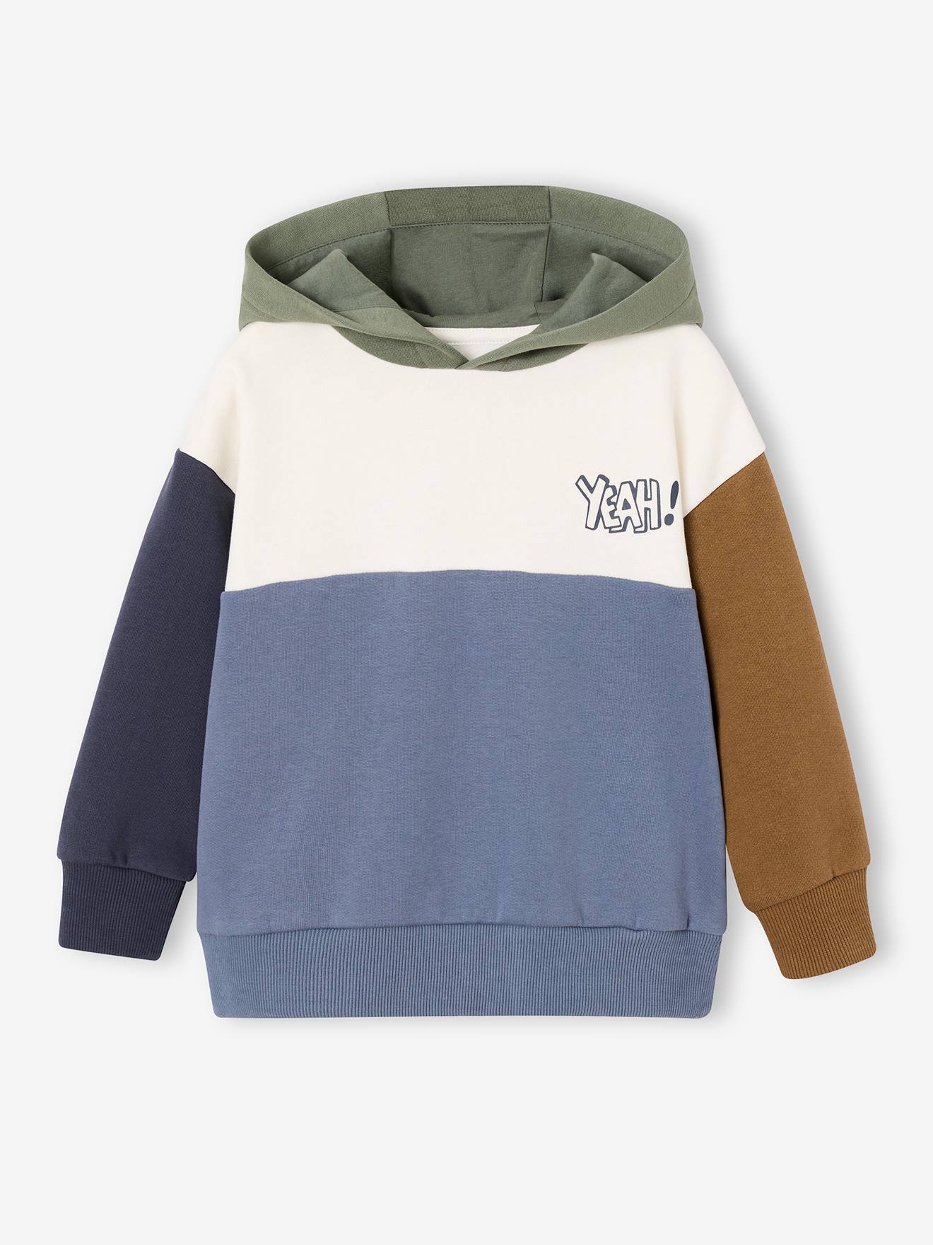 Jungen Kapuzensweatshirt im Colorblock-Style Basics mit Recycling-Polyester
