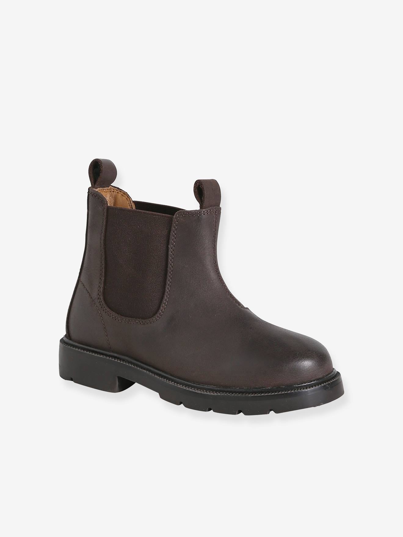 Jungen Lederboots mit Anziehtrick und Dehneinsatz