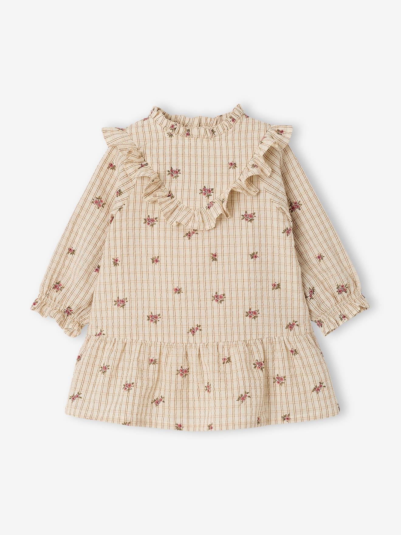Baby Kleid aus Seersucker mit Volants