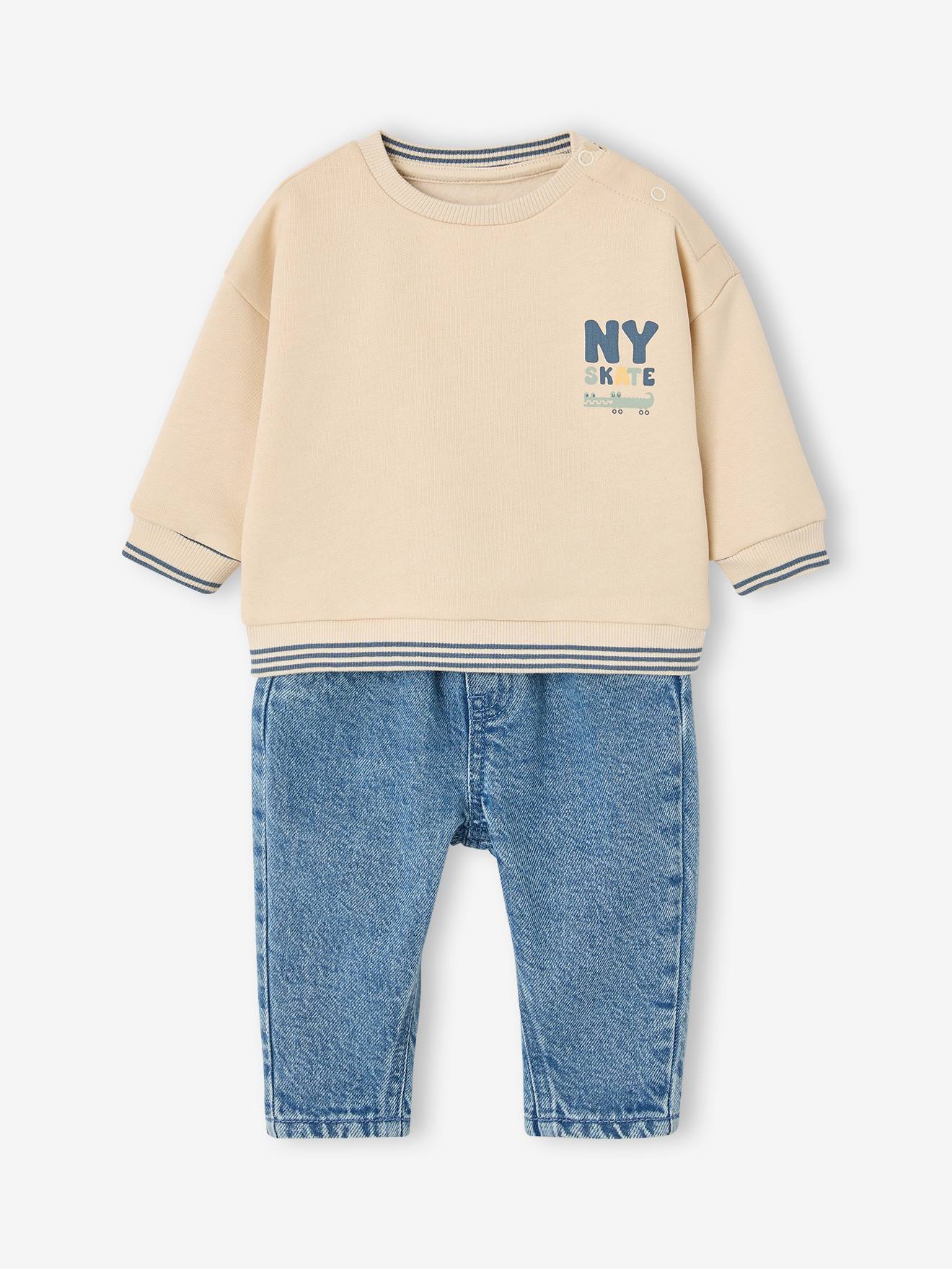 Baby-Set aus Sweatshirt und Jeans mit Dehnbund