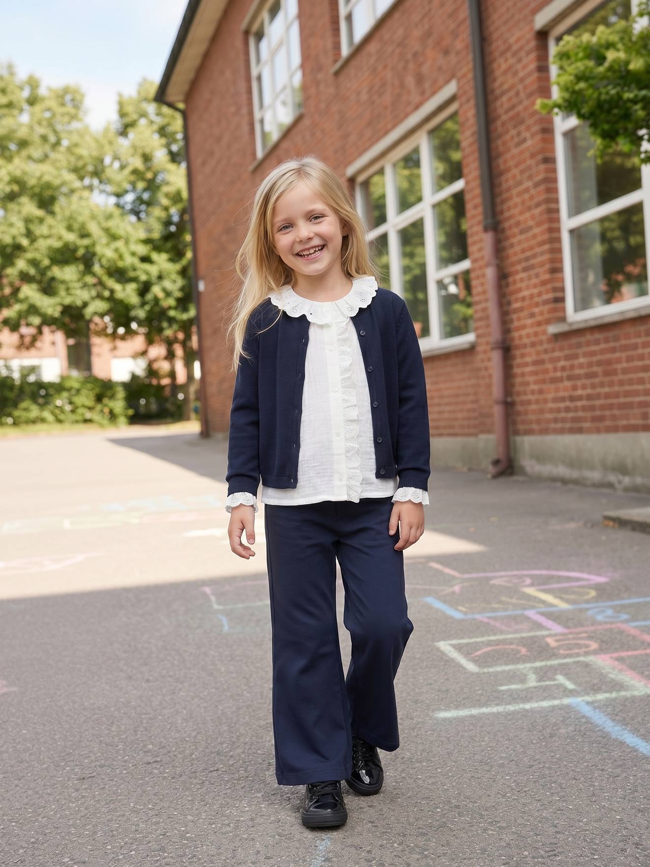 Weite Mädchen Hose mit Dehnbund BASIC