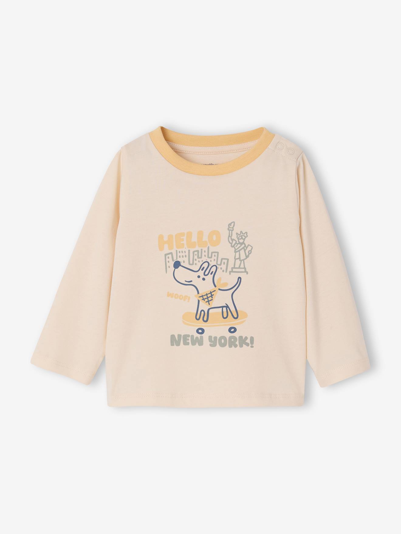 Shirt mit Druckknöpfen an der Schulter Baby vanille