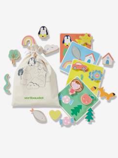 Spielzeug-Gesellschaftsspiele-Kinder Fühl-Memory aus Holz FSC