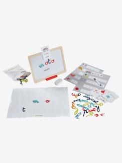 Spielzeug-Lernspielzeug-Lesen, Schreiben, Zählen & Uhr lesen-Lern-Set, Buchstaben + Wortkarten auf Französisch