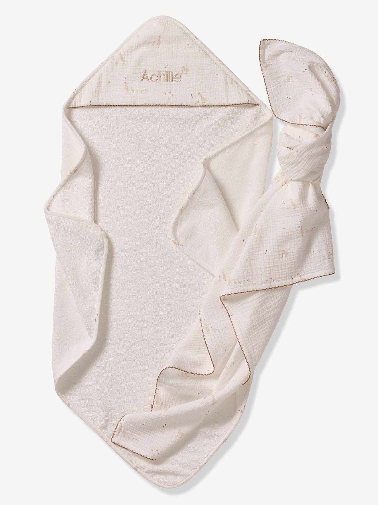 Baby Badecape KLEINE GANS mit Wickeltuch und Geschenkverpackung