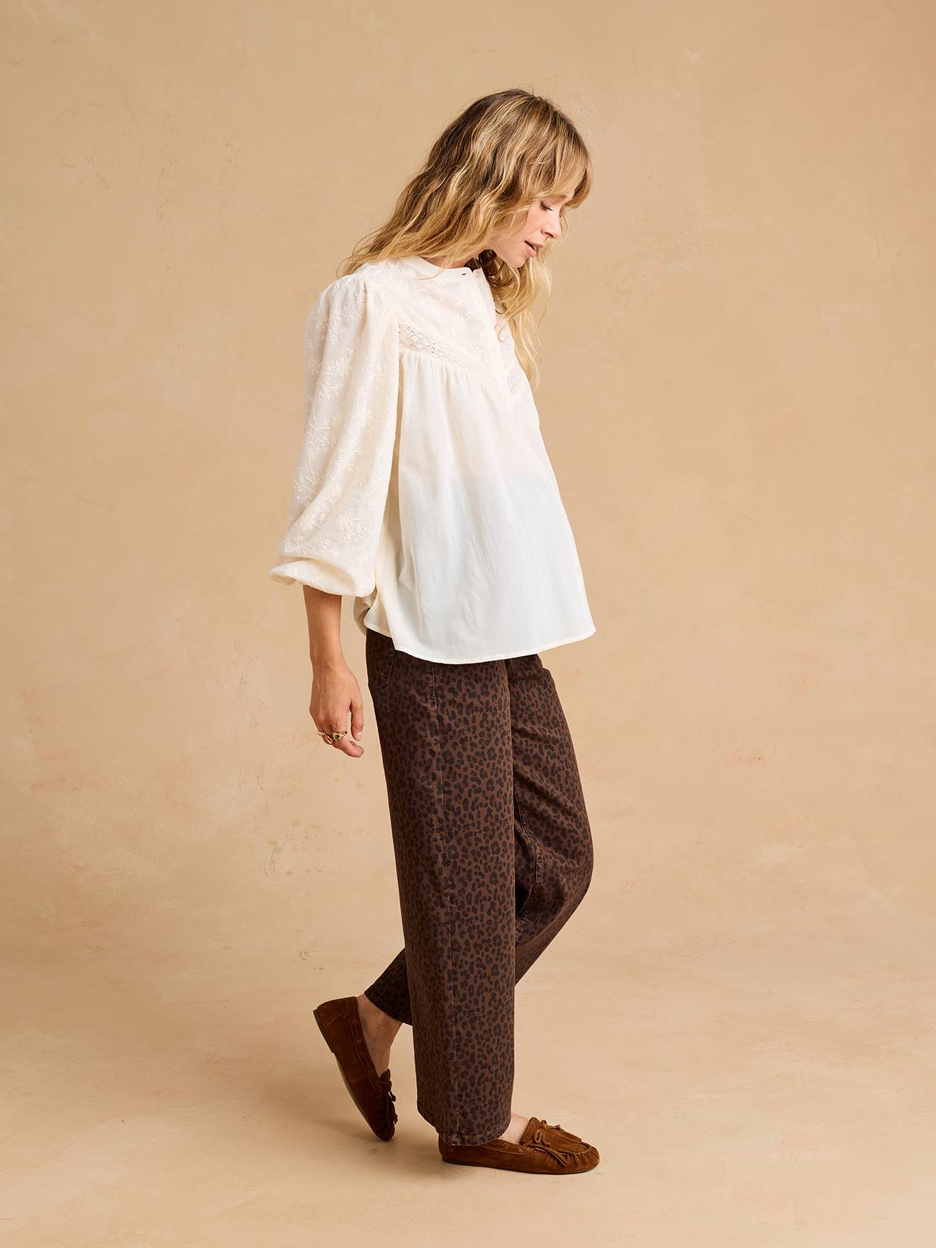 Umstandsbluse mit Stickerei und Spitze ENVIE DE FRAISE creme