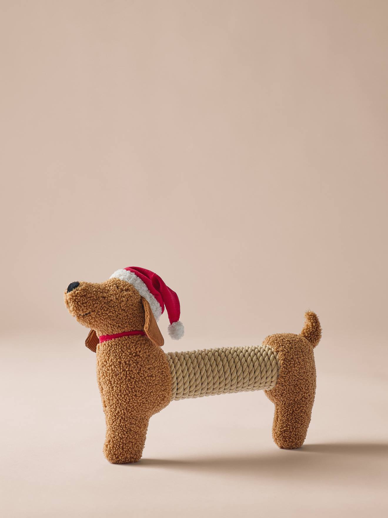Hundespielzeug Weihnachts-Dackel mit Quietschspielzeug schokolade