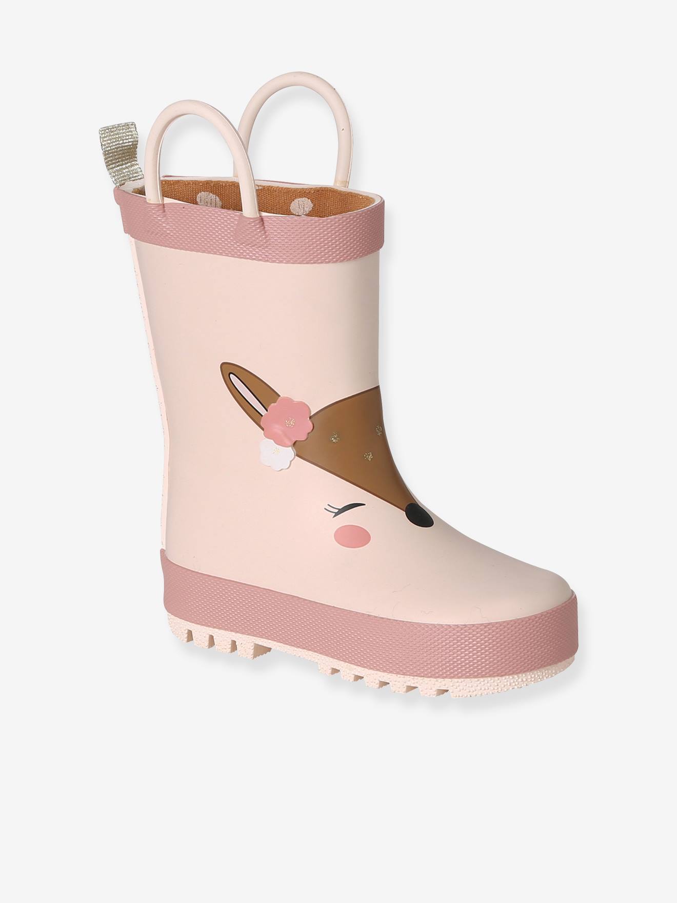 Baby Gummistiefel BLUMEN mit Anziehtrick und Henkel zum Anziehen