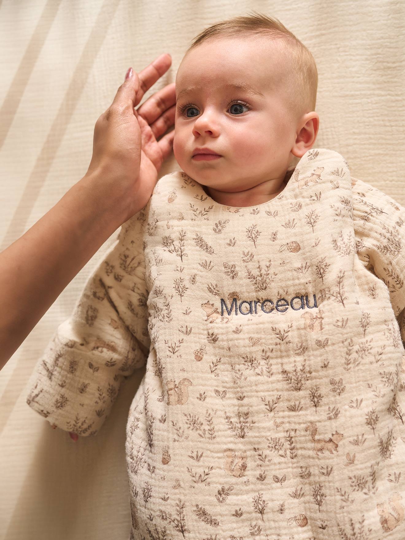 Baby Winterschlafsack EICHHÖRNCHEN mit abnehmbaren Ärmeln mitwachsend TOG 3 personalisierbar