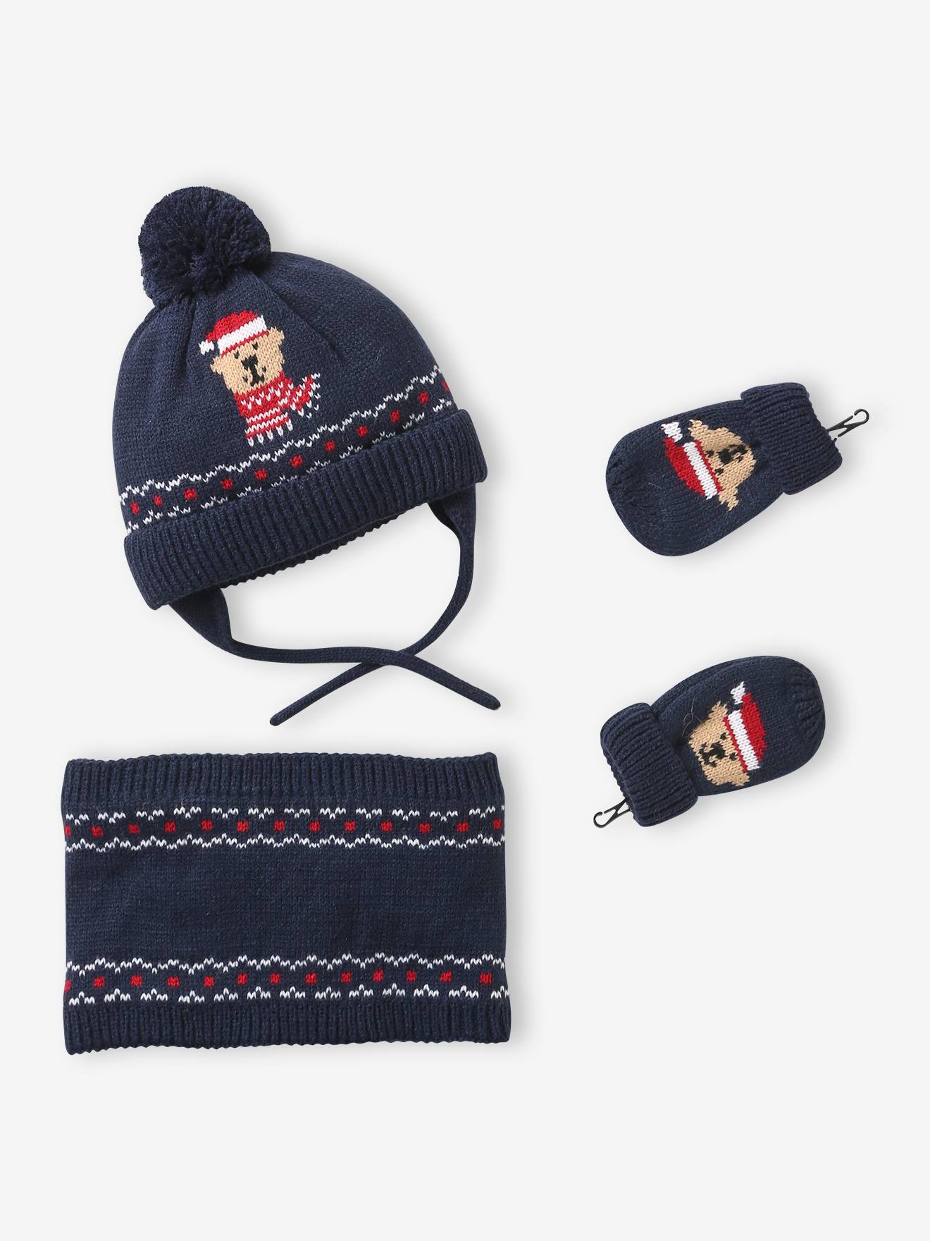 Baby-Set aus Mütze mit Pompon