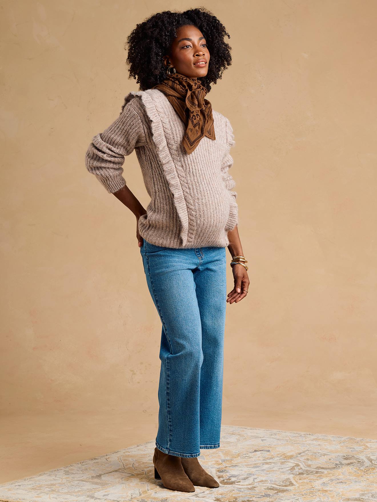 Pullover mit Volants & Stillöffnungen für Schwangerschaft & Stillzeit Wollmix ENVIE DE FRAISE