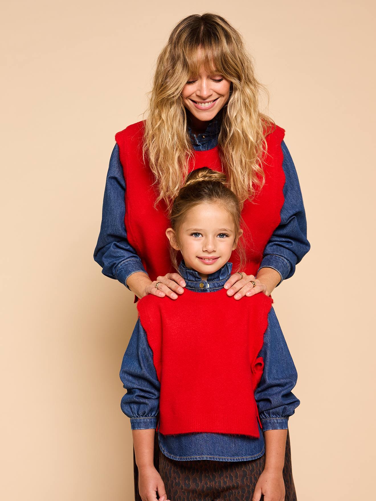 Pullunder mit Wellensaum Wollmix Mädchen ENVIE DE FRAISE Mama-Tochter-Capsule