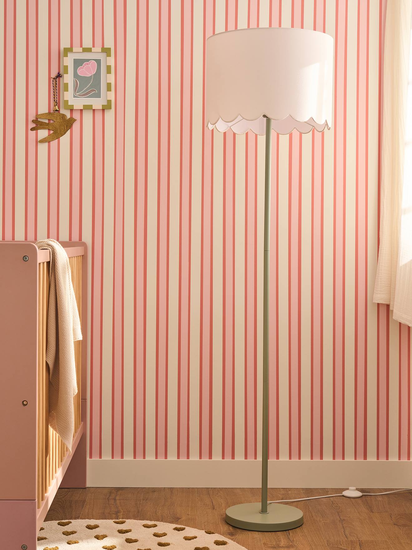 Stehlampe mit Stoffschirm und Metallfuß FESTON Kinderzimmer salbei
