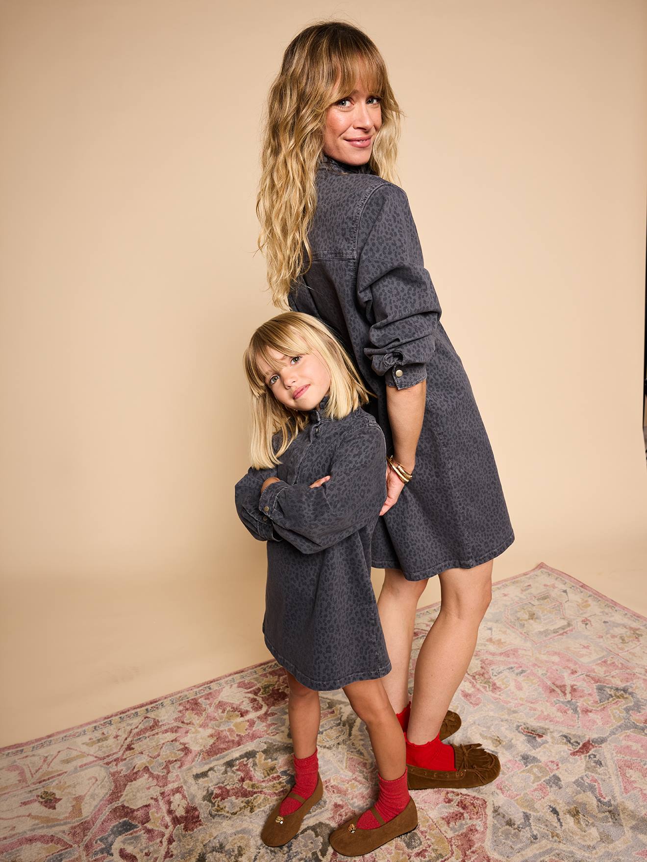 Mädchen Twill-Kleid mit Stehkragen ENVIE DE FRAISE Mama-Tochter-Capsule leo