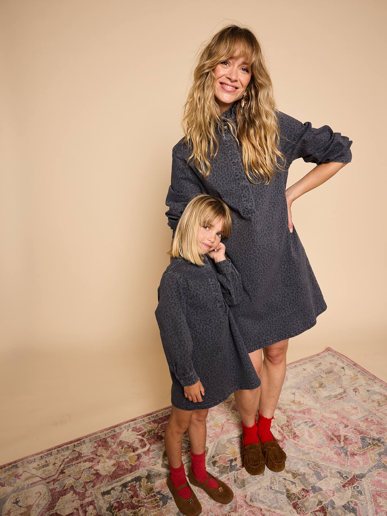 Damen Twill-Kleid mit Stehkragen ENVIE DE FRAISE Mama-Tochter-Capsule e leo