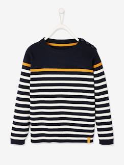 Jungenkleidung-Pullover, Strickjacken, Sweatshirts-Pullover-Jungen Streifenpullover Oeko-Tex