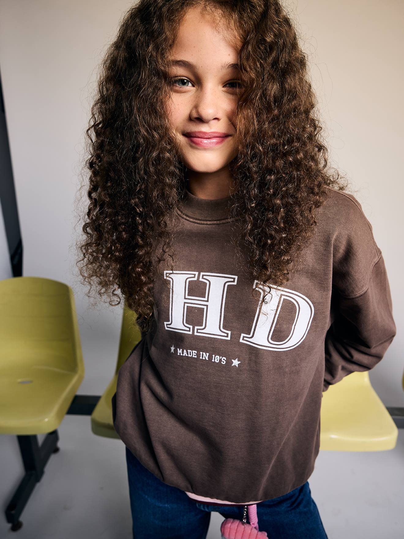 Sweatshirt SHD Sisterhood Used-Look Mädchen JONEN schokolade