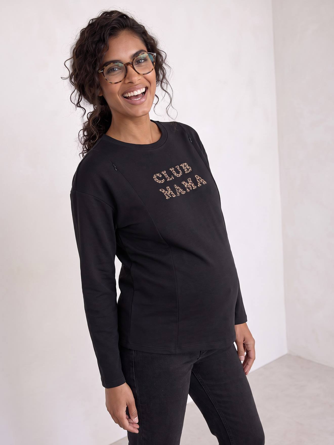 Umstandsshirt mit verdeckten Stillöffnungen CLUB MAMA