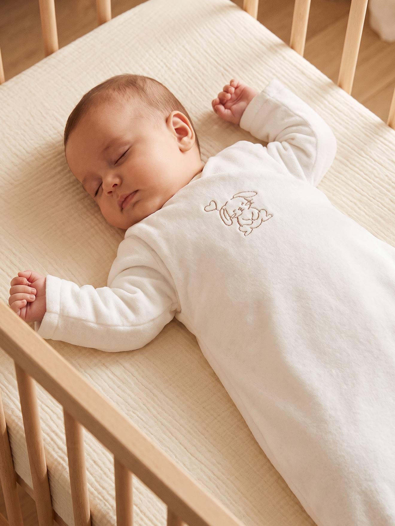 Baby Samt-Winterschlafsack mit abnehmbaren Ärmeln mitwachsend TOG 3