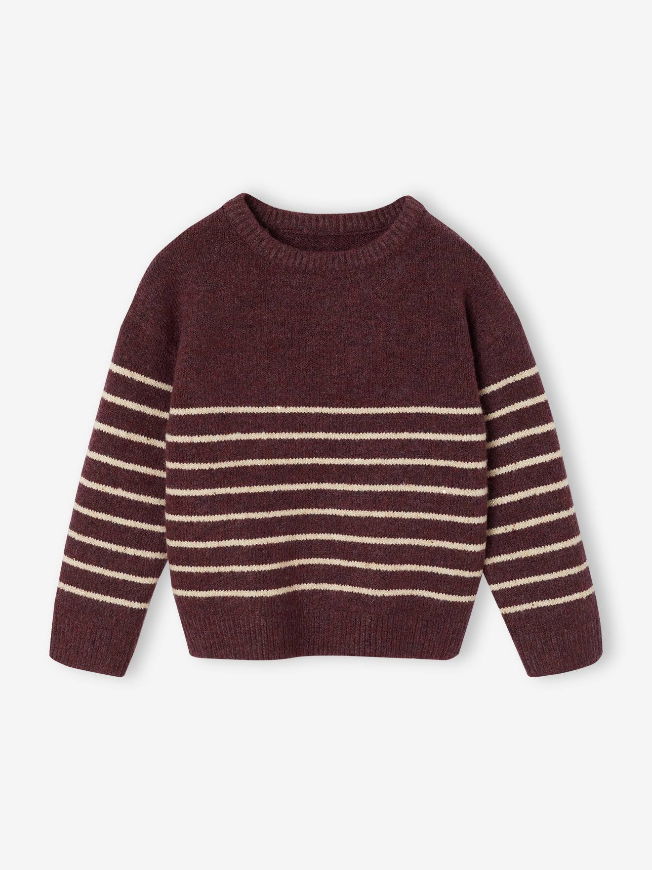 Gestreifter Pullover mit Glitzereffekt Mädchen