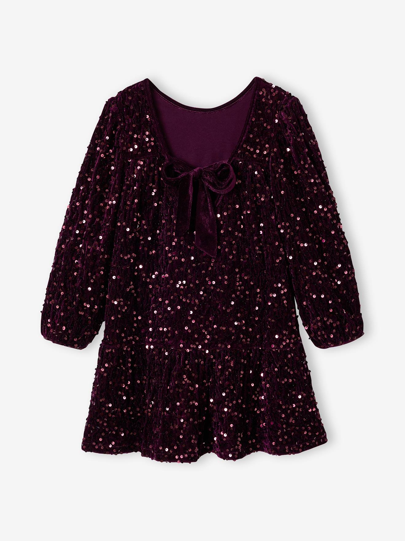 Paillettenkleid mit Schleife am Rückenausschnitt Mädchen