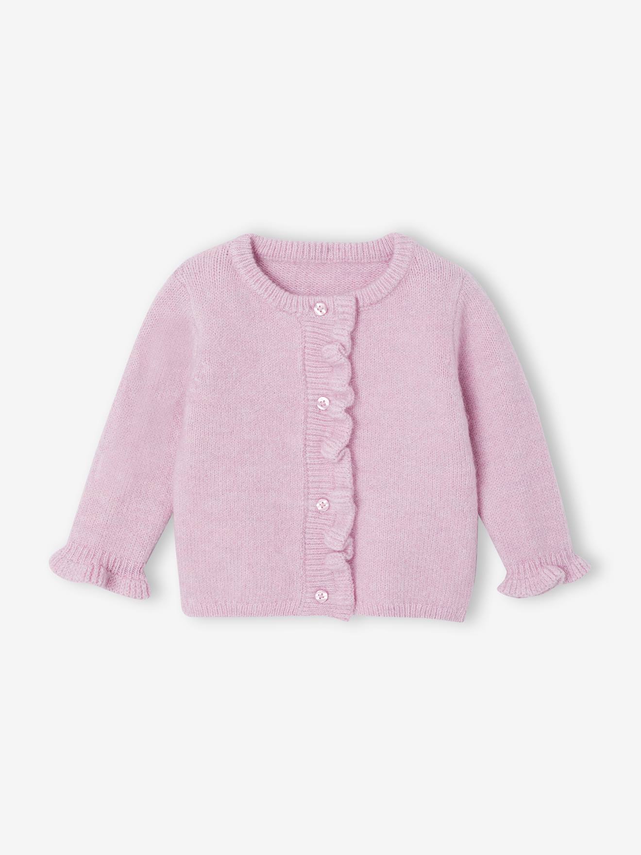 Baby Strickjacke mit Rüschen