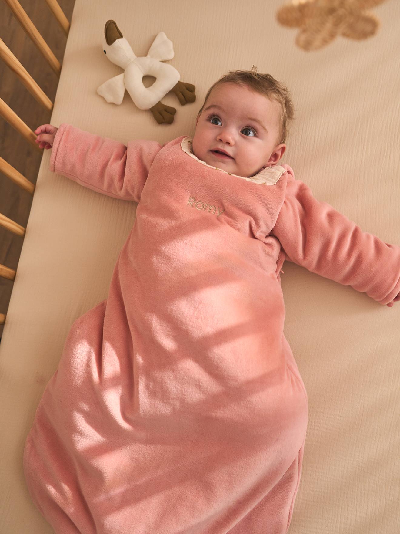 Baby Samt-Winterschlafsack COCOTTE mit abnehmbaren Ärmeln TOG 3 personalisierbar