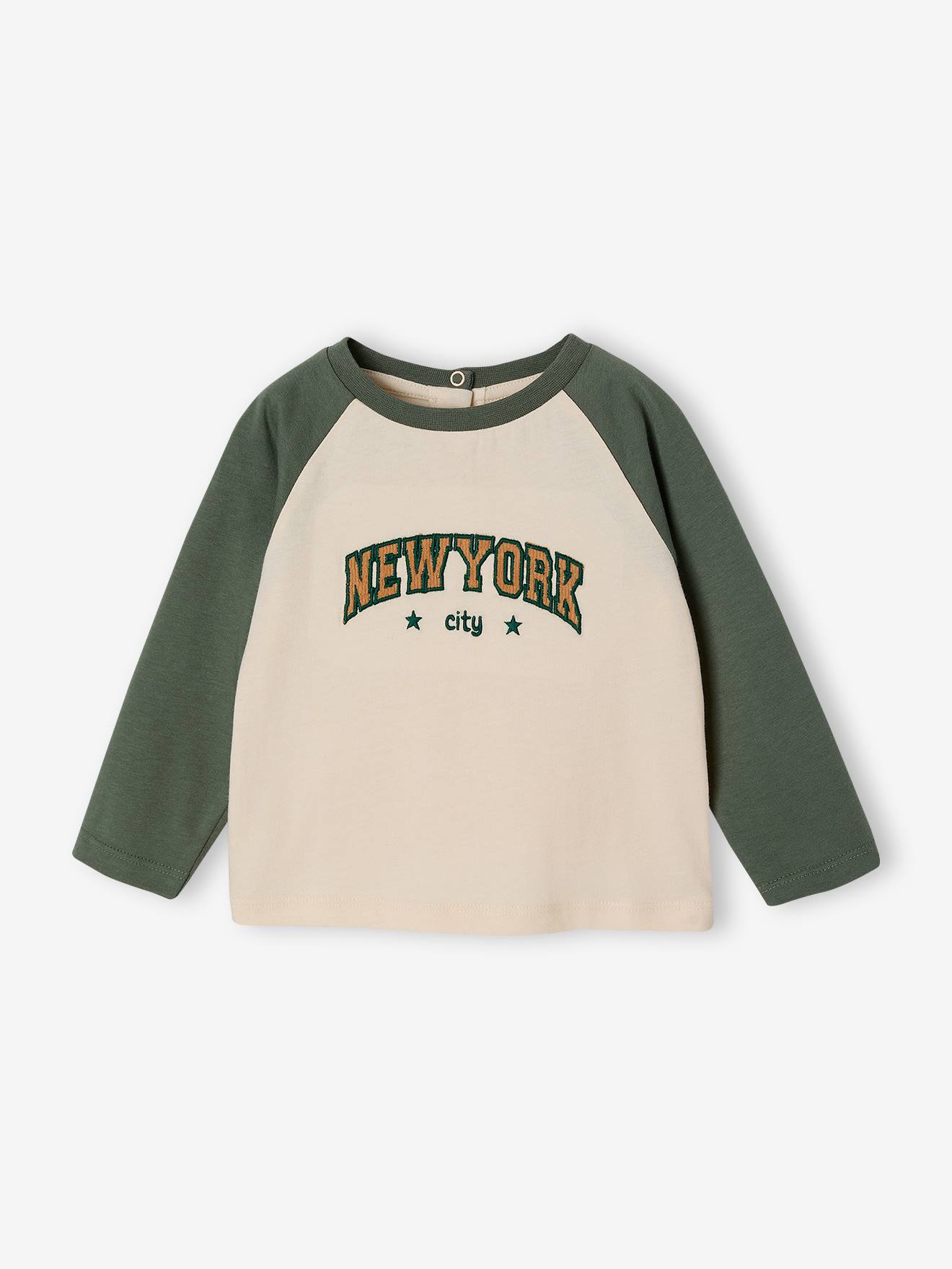 Baby Shirt Stickerei New York City vanille