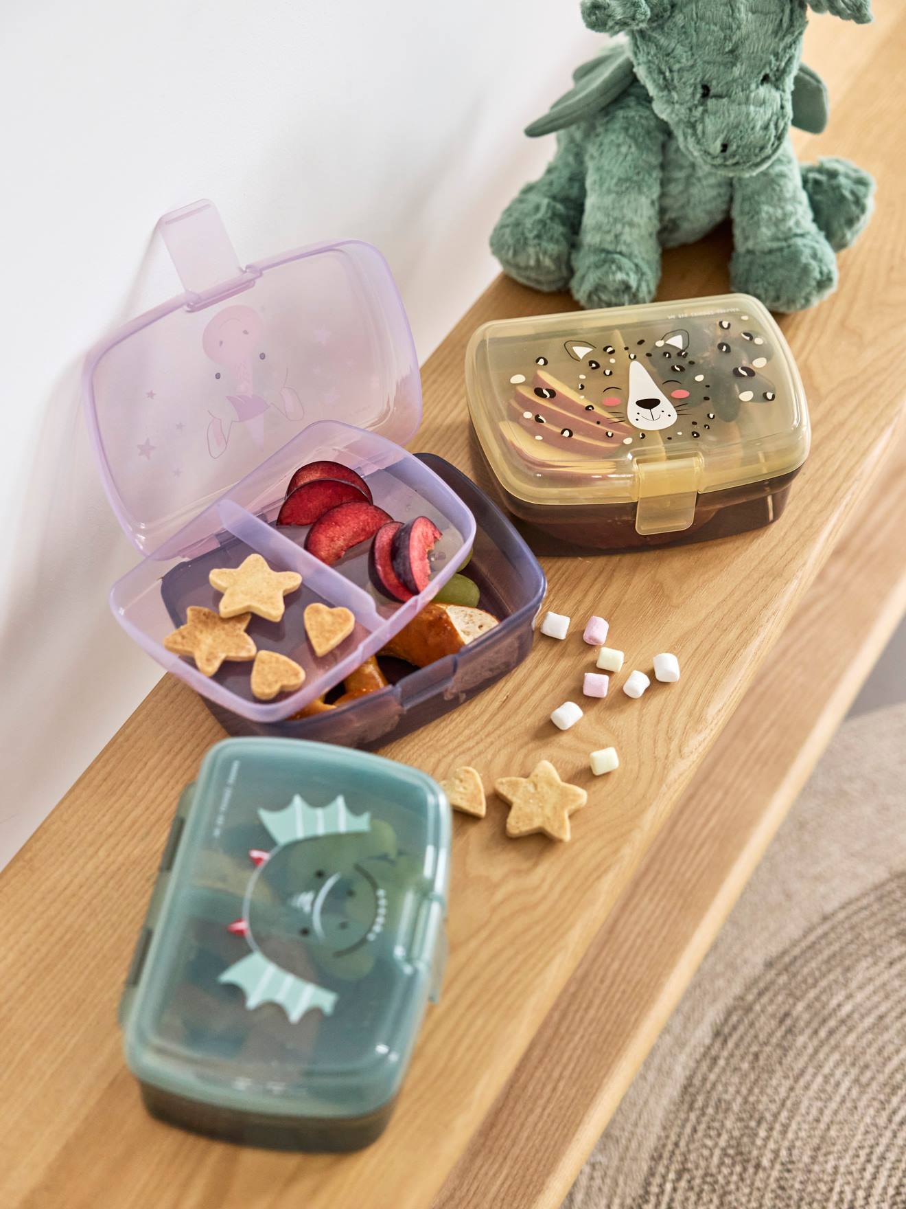 Lässig Brotdose Kinder ABOUT FRIENDS LÄSSIG, Snackbox mit Fach in gelb