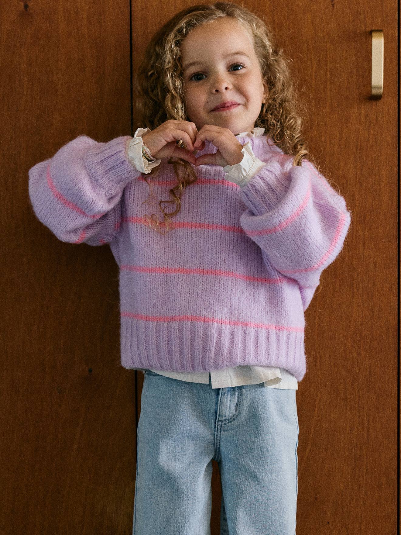 Flauschiger Pullover Loose-Fit mit Stehkragen Mädchen