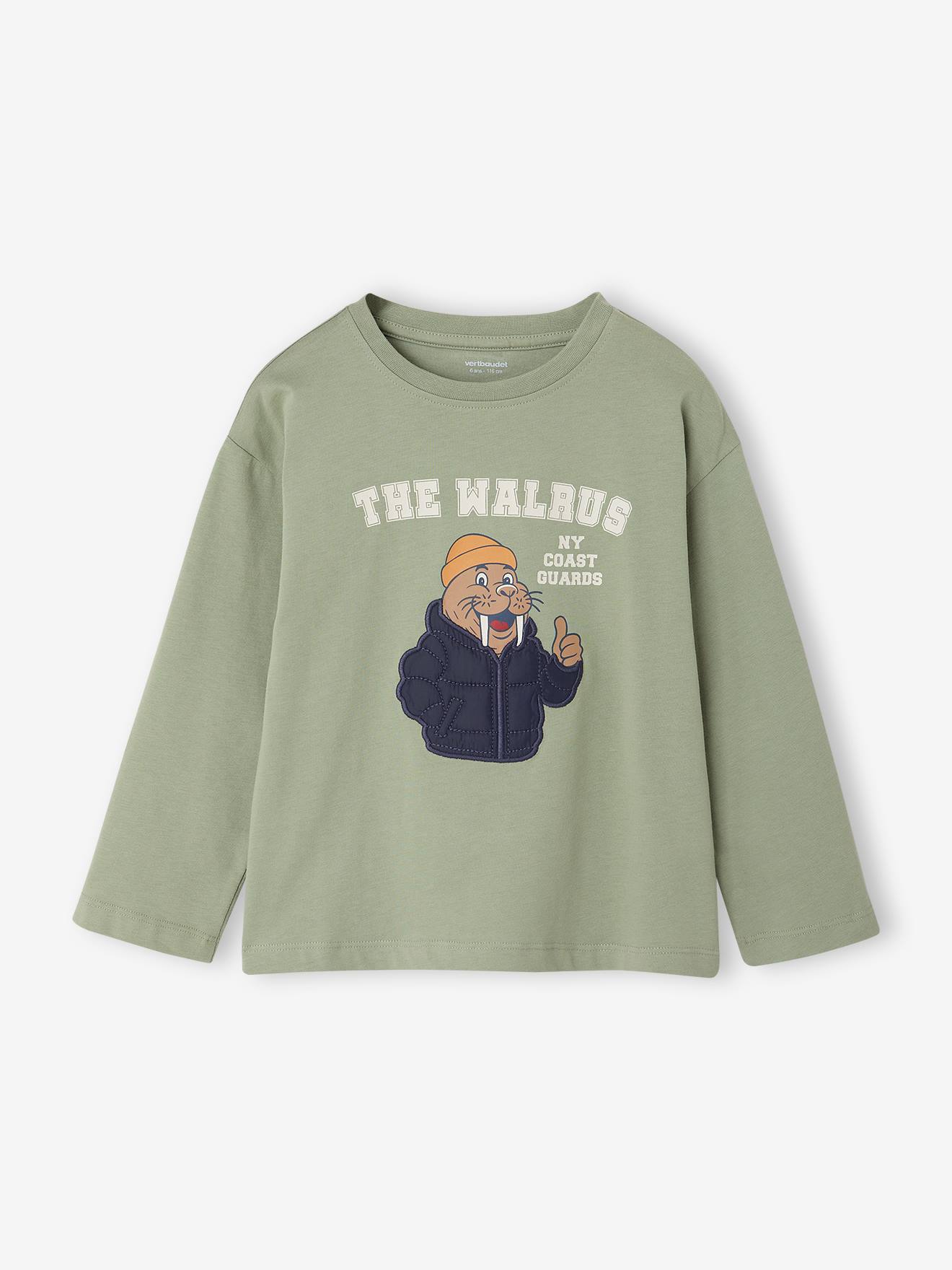 Shirt mit Bouclé-Applikation Jungen Freeboard salbei