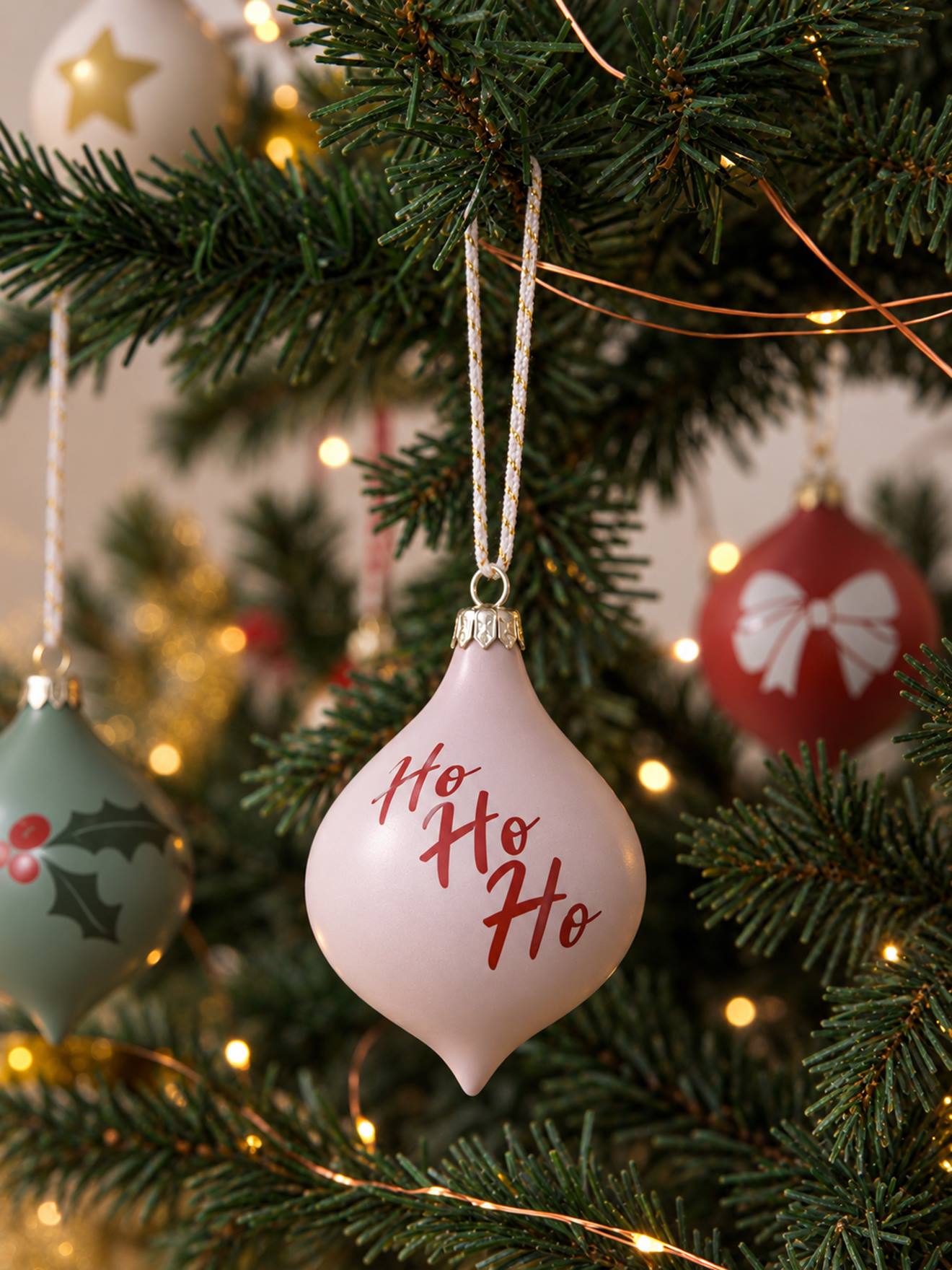 10er-Set Weihnachtsbaumkugeln in Tropfenform