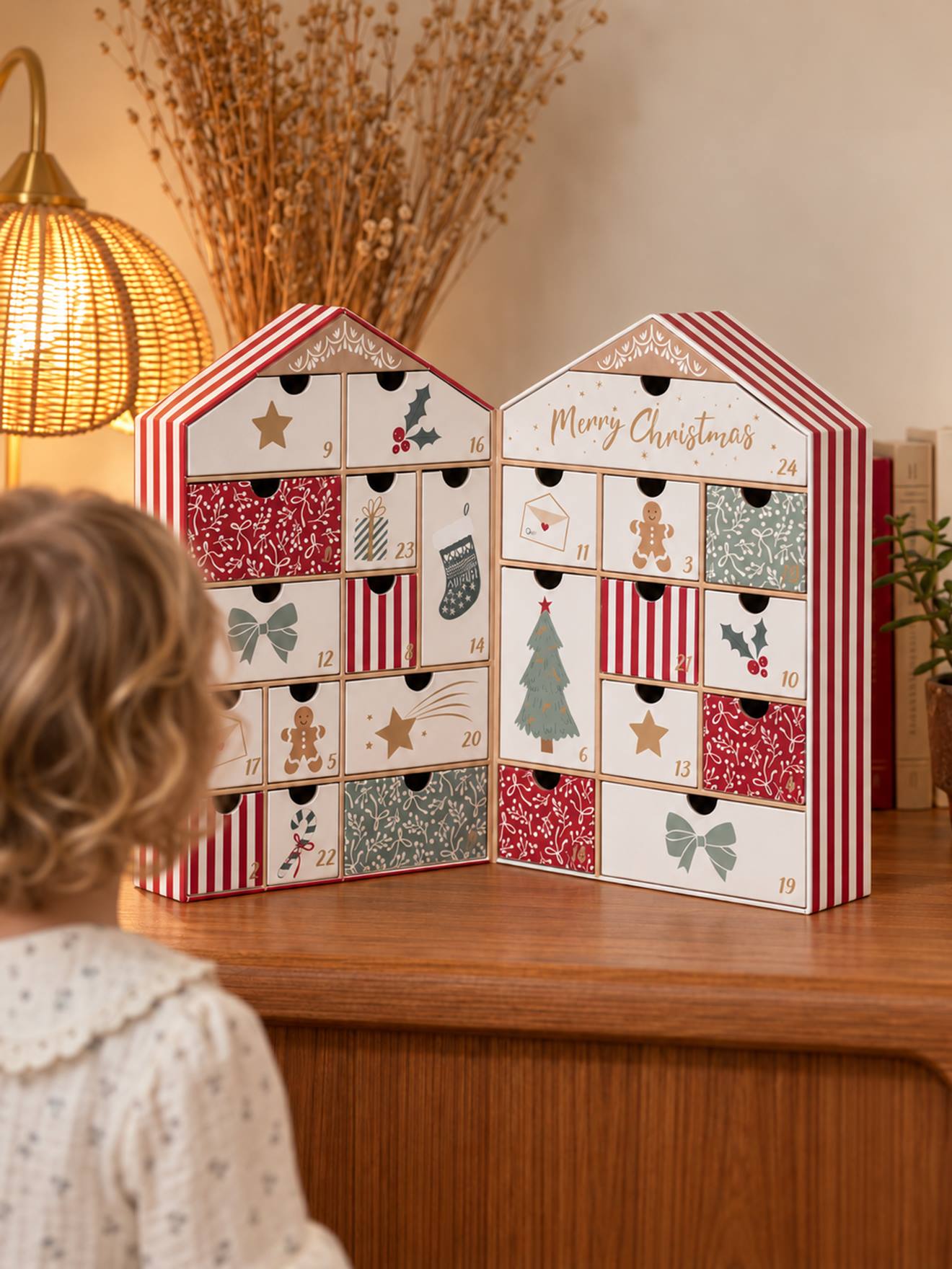Kinder Haus-Adventskalender aus Pappe