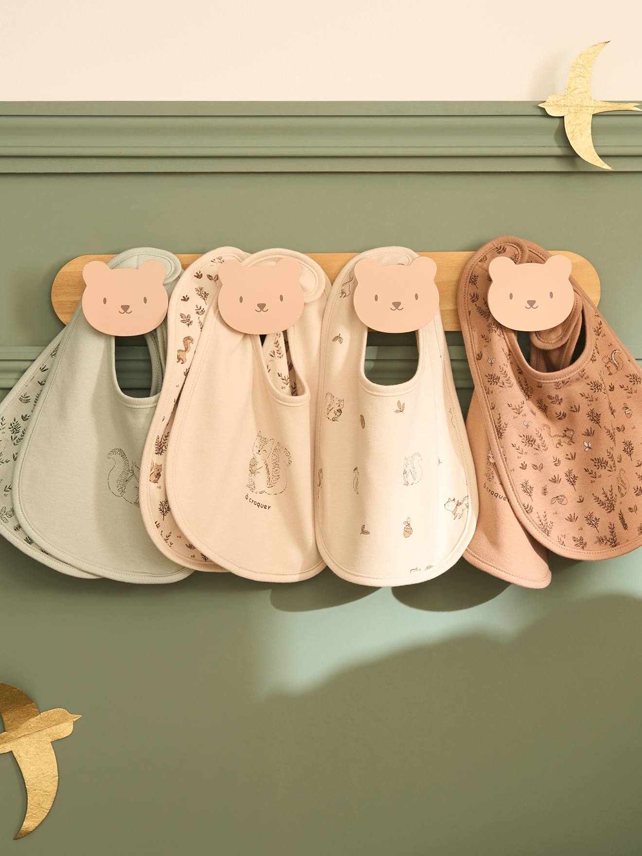 Wandgarderobe BÄR mit 4 Kleiderhaken Kinderzimmer