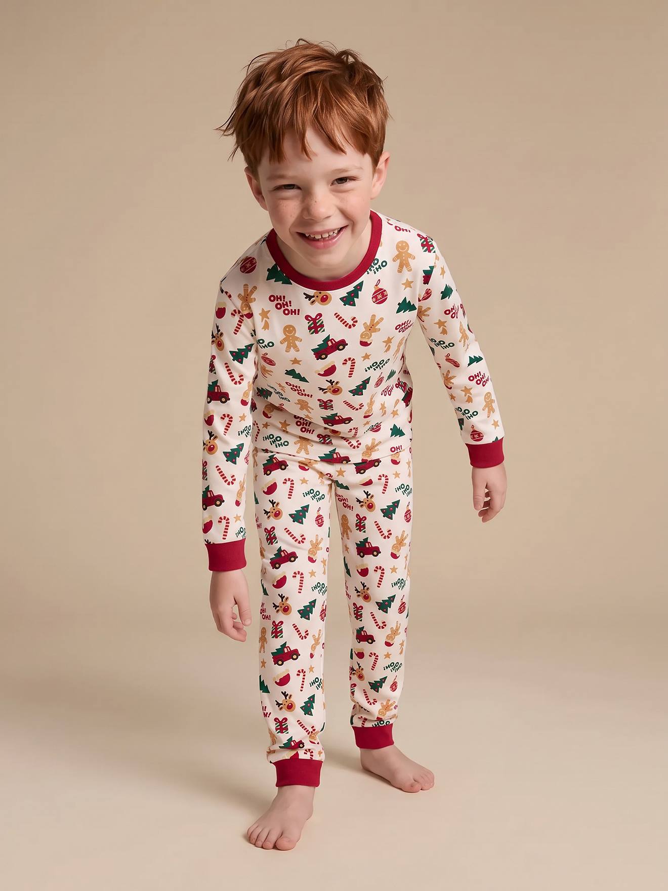 Weihnachts-Schlafanzug mit Allover-Print Jungen
