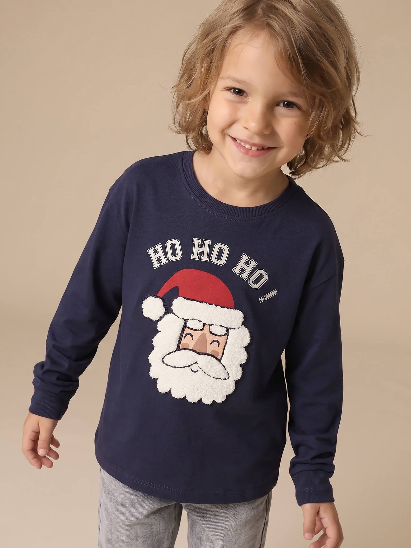 Shirt mit Weihnachtsmotiv Jungen HO-HO-HO