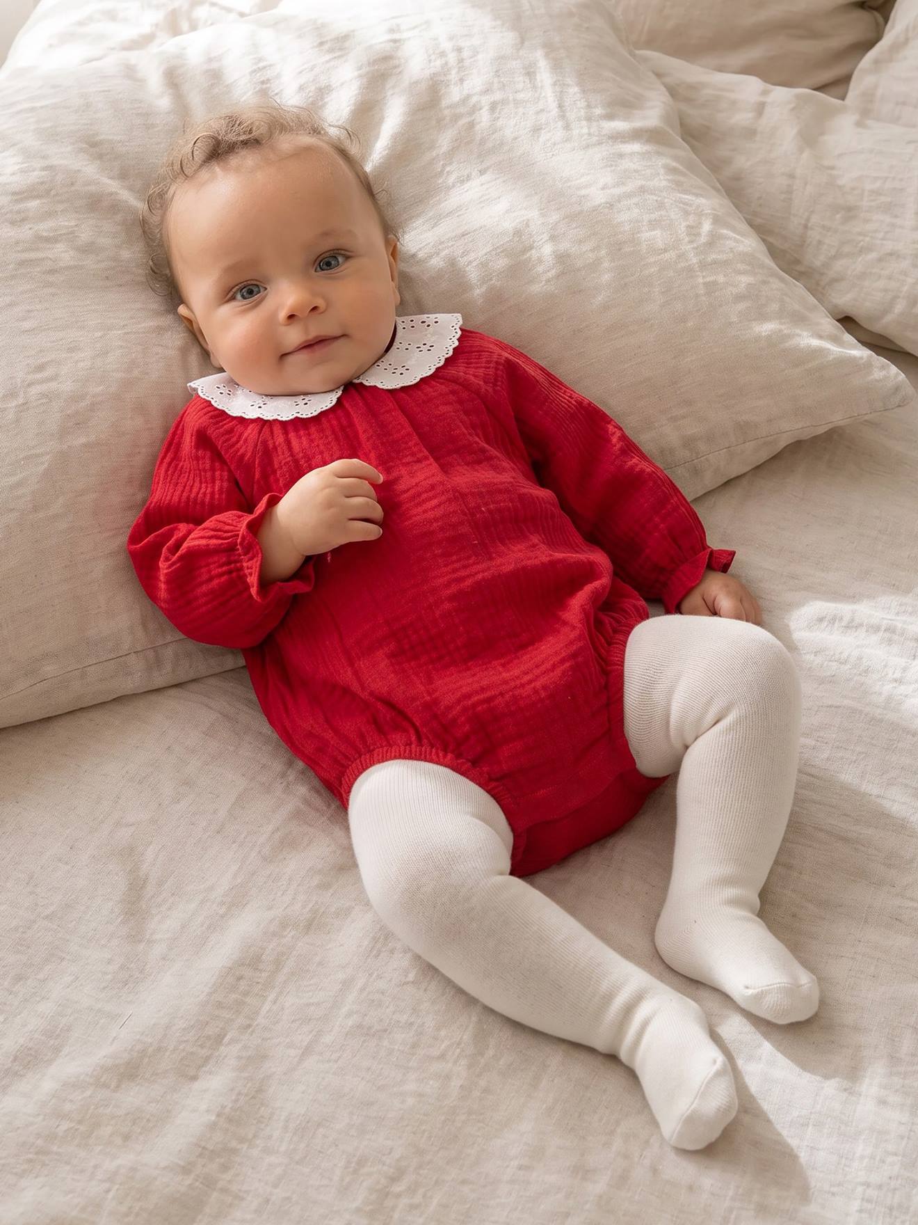 Baby-Set aus Musselin-Blusenbody und Strumpfhose