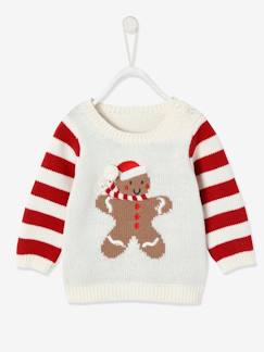 Babymode-Baby Weihnachts-Pullover mit Pfefferkuchenmann, Unisex Oeko-Tex