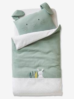 Dekoration & Bettwäsche-Babybettwäsche-Bettwäsche-Baby Bettbezug ohne Kissenbezug „Green Rabbit“ mit Musselin Oeko-Tex