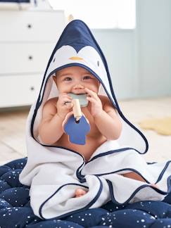Babymode-Bademäntel & Badecapes-Baby Set aus Kapuzenbadetuch & Waschhandschuh „Pinguin“ Oeko Tex