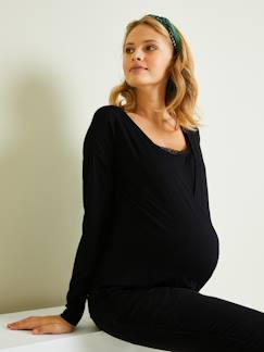 Umstandsmode-Umstandsshirts-Umstandsshirt mit Spitze, Schwangerschaft & Stillzeit