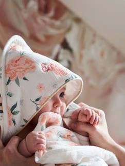 Babymode-Bademäntel & Badecapes-Baby Kapuzenbadetuch „Rosentraum“ Oeko Tex, personalisierbar