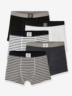 Jungenkleidung-Unterwäsche & Socken-Unterhosen & Boxershorts-5er-Pack Jungen Boxershorts BASIC Oeko-Tex