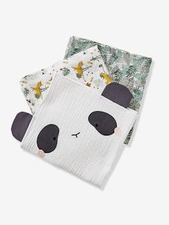 Spielzeug-Baby-Kuscheltiere & Stofftiere-3er-Pack Baby Wickeltücher „Pandafreunde“