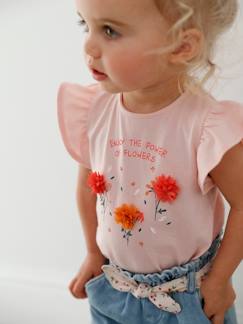 Babymode-Mädchen Baby T-Shirt, 3D-Blumen Oeko-Tex