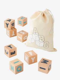 Spielzeug-Lernspielzeug-10 große Buchstaben-Würfel aus Holz FSC®