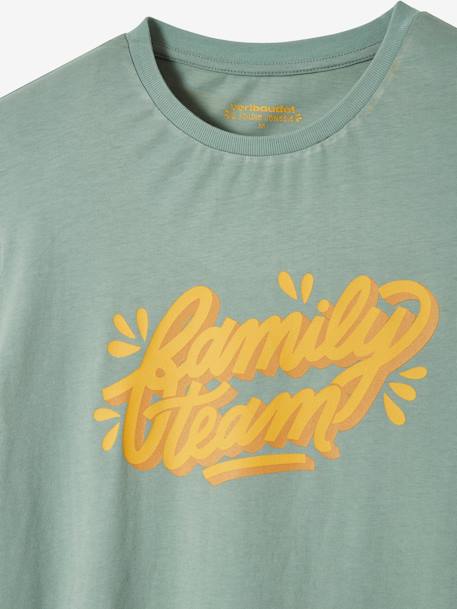 vertbaudet x Studio Jonesie: Herren T-Shirt FAMILY TEAM, Bio-Baumwolle - graugrün - 4