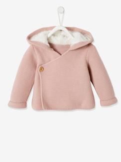 Babymode-Pullover, Strickjacken & Sweatshirts-Pullover-Baby Strickjacke, gefütterte Kapuze